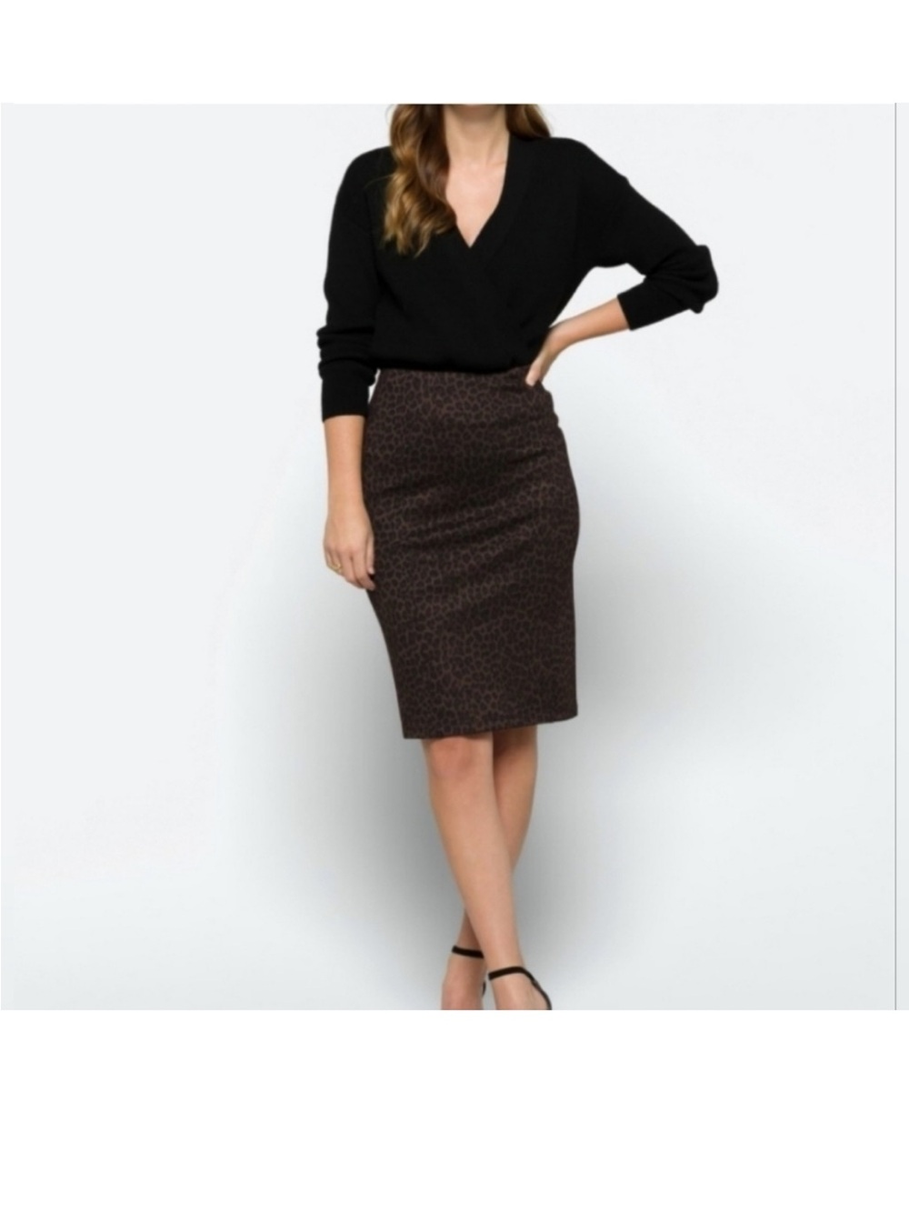 Liverpool Brown Leopard Pencil Skirt